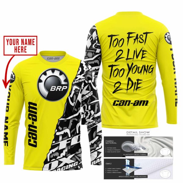 TOO FAST TO LIVE TOO YOUNG TO DIE - LIMITED EDITION - CUSTOM NAME - CAN AM - YELLOW - Image 2