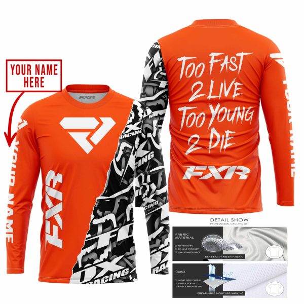 TOO FAST TO LIVE TOO YOUNG TO DIE - LIMITED EDITION - CUSTOM NAME - FXR - ORANGE - Image 2