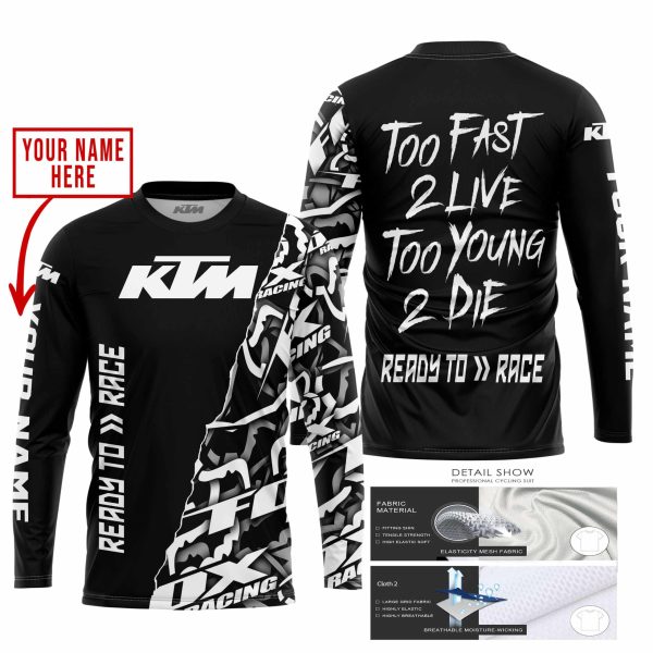 TOO FAST TO LIVE TOO YOUNG TO DIE - LIMITED EDITION - CUSTOM NAME - KTM - BLACK - Image 2