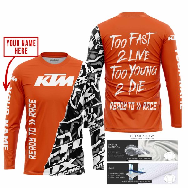 TOO FAST TO LIVE TOO YOUNG TO DIE - LIMITED EDITION - CUSTOM NAME - KTM - ORANGE - Image 2