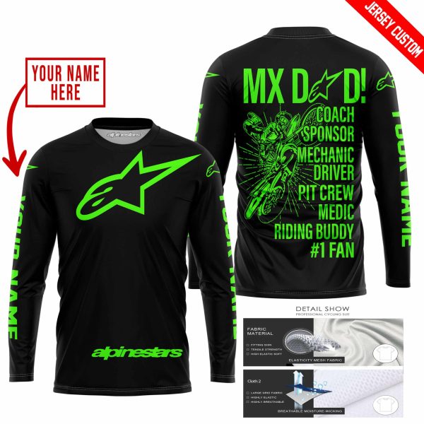 MX DAD - PERSONALISED GIFTS FOR CHILDREN & ADULTS - ALPINESTARS - GREEN - Image 2