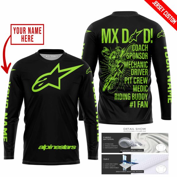 MX DAD - PERSONALISED GIFTS FOR CHILDREN & ADULTS - ALPINESTARS - GREEN 1 - Image 2