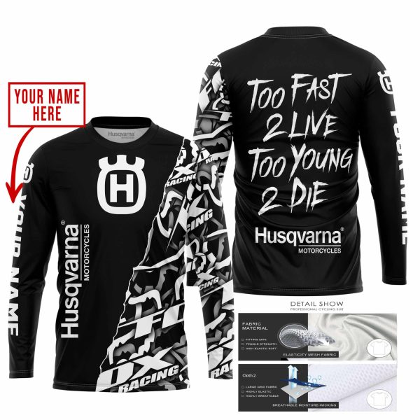 TOO FAST TO LIVE TOO YOUNG TO DIE - LIMITED EDITION - CUSTOM NAME - HUSQVARNA - BLACK - Image 2