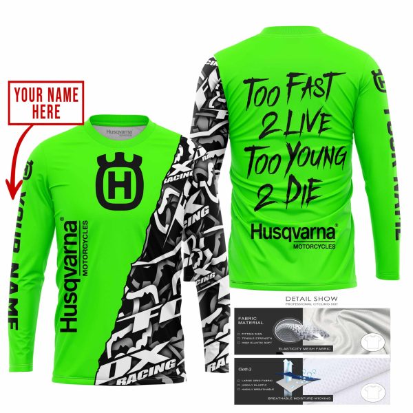 TOO FAST TO LIVE TOO YOUNG TO DIE - LIMITED EDITION - CUSTOM NAME - HUSQVARNA - GREEN - Image 2
