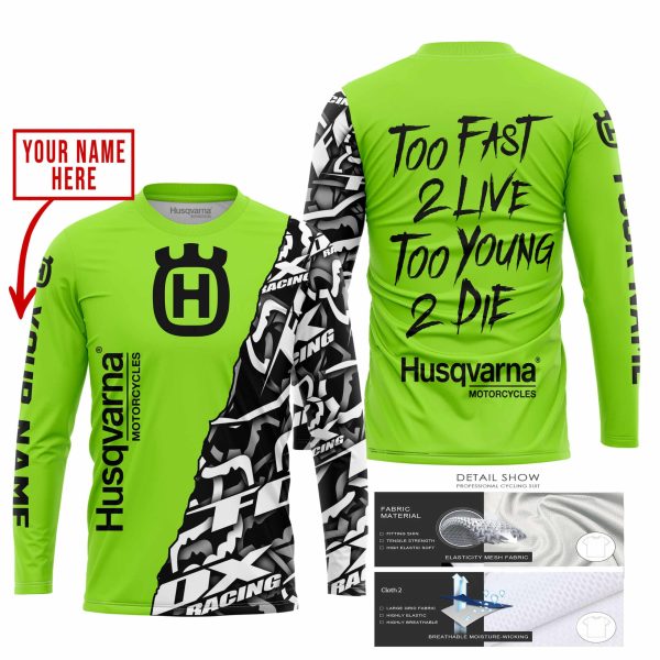 TOO FAST TO LIVE TOO YOUNG TO DIE - LIMITED EDITION - CUSTOM NAME - HUSQVARNA - GREEN 1 - Image 2