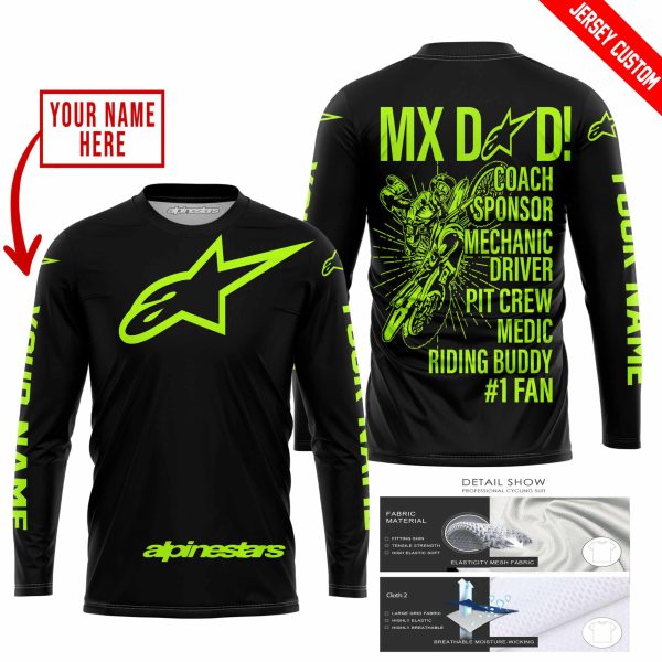 MX DAD - PERSONALISED GIFTS FOR CHILDREN & ADULTS - ALPINESTARS - NEON - Image 2