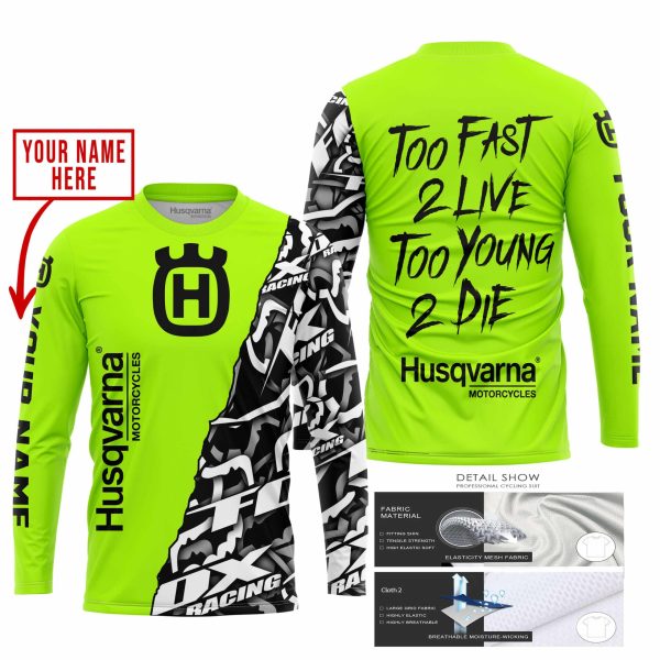 TOO FAST TO LIVE TOO YOUNG TO DIE - LIMITED EDITION - CUSTOM NAME - HUSQVARNA - NEON - Image 2