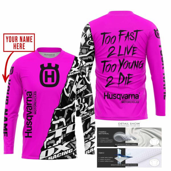 TOO FAST TO LIVE TOO YOUNG TO DIE - LIMITED EDITION - CUSTOM NAME - HUSQVARNA - PINK - Image 2