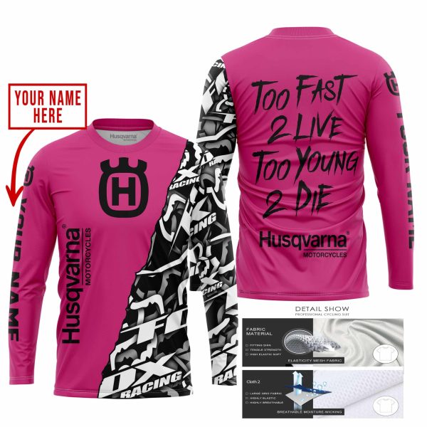 TOO FAST TO LIVE TOO YOUNG TO DIE - LIMITED EDITION - CUSTOM NAME - HUSQVARNA - PINK 1 - Image 2