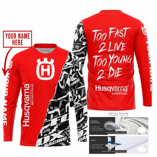 TOO FAST TO LIVE TOO YOUNG TO DIE - LIMITED EDITION - CUSTOM NAME - HUSQVARNA - RED - Image 2