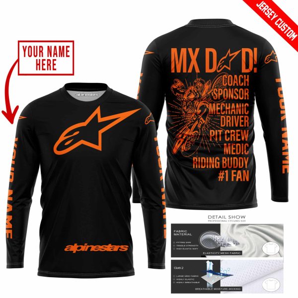 MX DAD - PERSONALISED GIFTS FOR CHILDREN & ADULTS - ALPINESTARS - ORANGE - Image 2