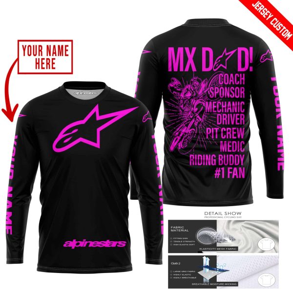 MX DAD - PERSONALISED GIFTS FOR CHILDREN & ADULTS - ALPINESTARS - PINK - Image 2