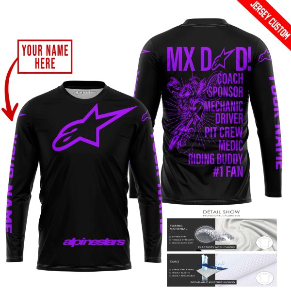 MX DAD - PERSONALISED GIFTS FOR CHILDREN & ADULTS - ALPINESTARS - PURPLE - Image 2