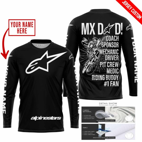 MX DAD - PERSONALISED GIFTS FOR CHILDREN & ADULTS - ALPINESTARS - WHITE - Image 2