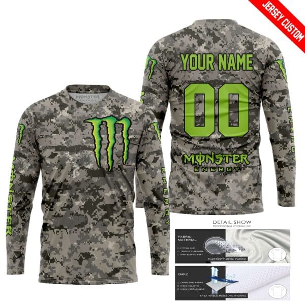 LIMITED EDITION PRODUCTS - US ARMY - MONSTER ENERGY RACING V1 - CUSTOM NAME - Image 2