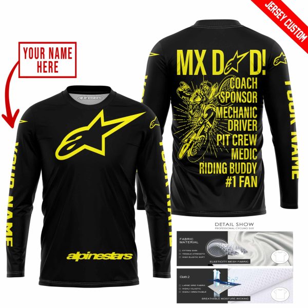 MX DAD - PERSONALISED GIFTS FOR CHILDREN & ADULTS - ALPINESTARS - YELLOW - Image 2