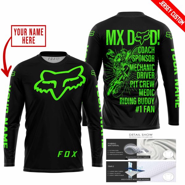 MX DAD - PERSONALISED GIFTS FOR CHILDREN & ADULTS - FOX RACING - GREEN BLACK - Image 2