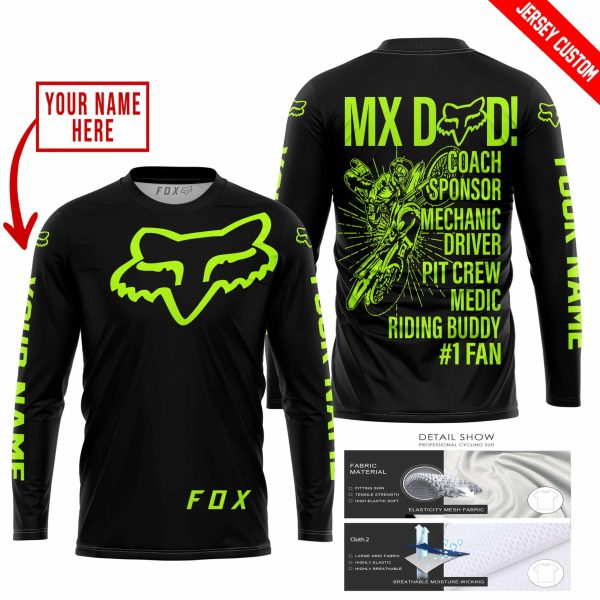 MX DAD - PERSONALISED GIFTS FOR CHILDREN & ADULTS - FOX RACING - NEON BLACK - Image 2
