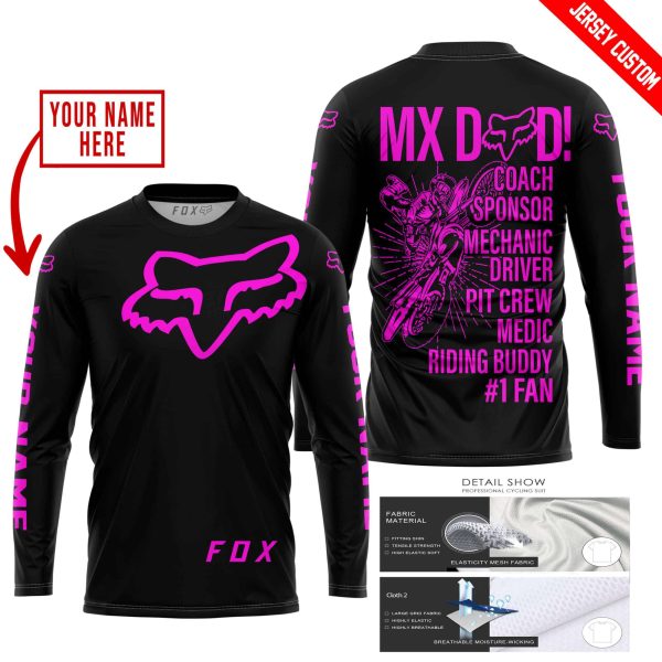 MX DAD - PERSONALISED GIFTS FOR CHILDREN & ADULTS - FOX RACING - PINK BLACK - Image 2