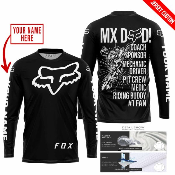 MX DAD - PERSONALISED GIFTS FOR CHILDREN & ADULTS - FOX RACING - WHITE - Image 2