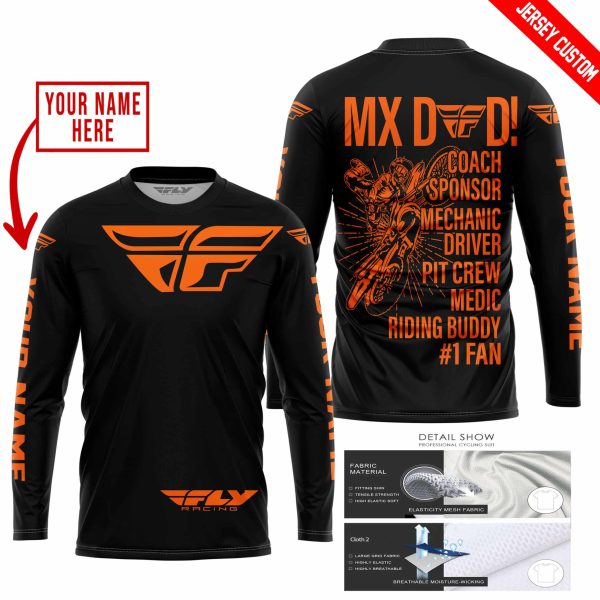 MX DAD - PERSONALISED GIFTS FOR CHILDREN & ADULTS - FLY RACING - ORANGE - Image 2