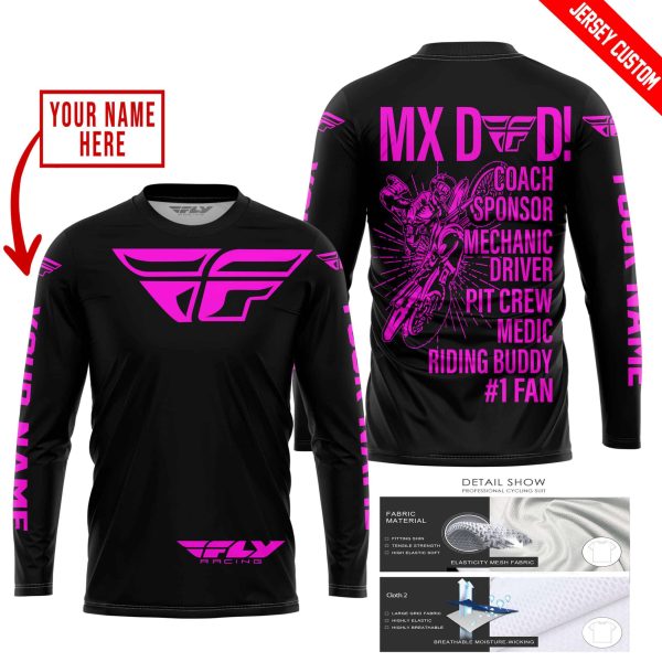 MX DAD - PERSONALISED GIFTS FOR CHILDREN & ADULTS - FLY RACING - PINK - Image 2