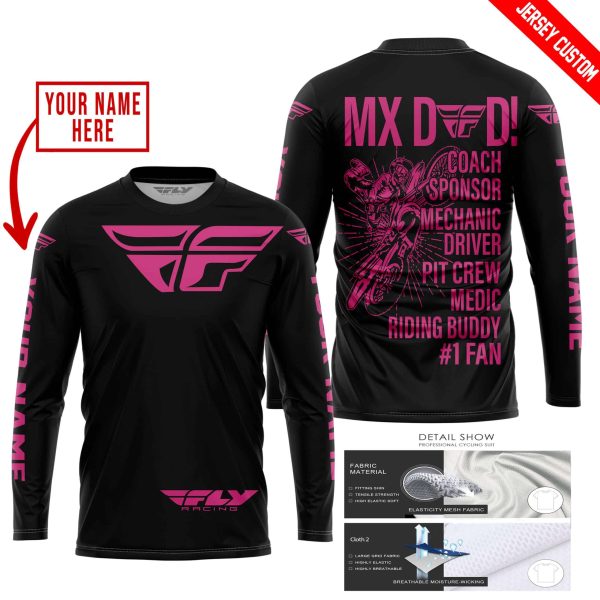 MX DAD - PERSONALISED GIFTS FOR CHILDREN & ADULTS - FLY RACING - PINK 1 - Image 2