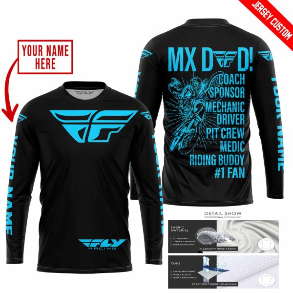 MX DAD - PERSONALISED GIFTS FOR CHILDREN & ADULTS - FLY RACING - SKY BLUE - Image 2