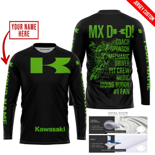 MX DAD - PERSONALISED GIFTS FOR CHILDREN & ADULTS - KAWASAKI - BLACK GREEN - Image 2