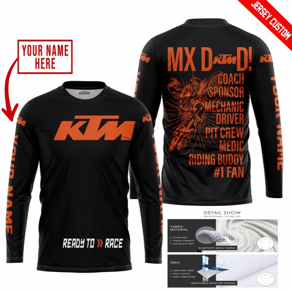 MX DAD - PERSONALISED GIFTS FOR CHILDREN & ADULTS - KTM - BLACK ORANGE - Image 2