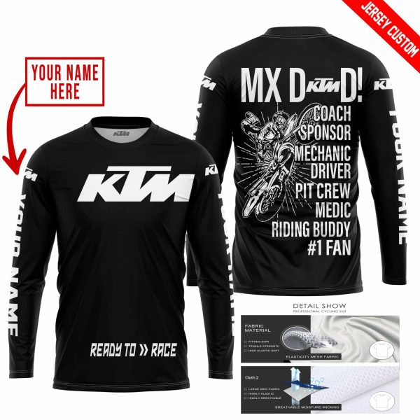 MX DAD - PERSONALISED GIFTS FOR CHILDREN & ADULTS - KTM - BLACK WHITE - Image 2