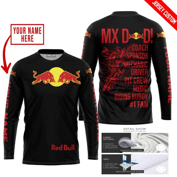 MX DAD - PERSONALISED GIFTS FOR CHILDREN & ADULTS - RED BULL - BLACK RED - Image 2