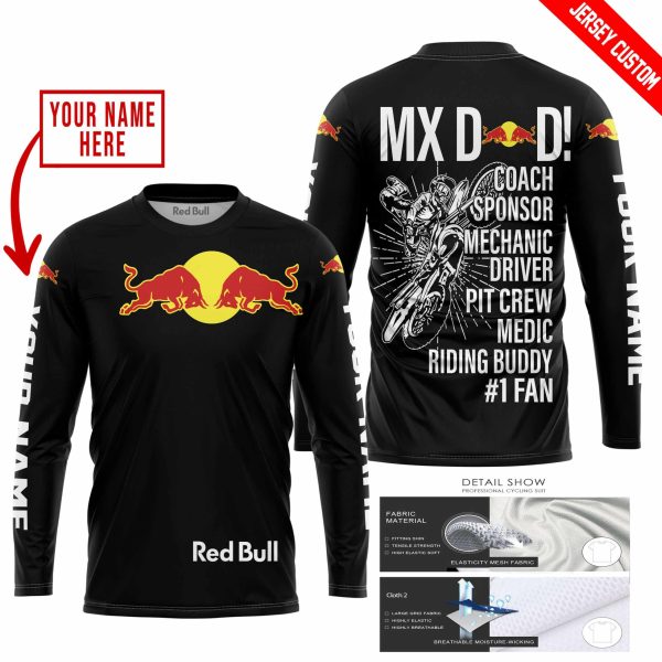 MX DAD - PERSONALISED GIFTS FOR CHILDREN & ADULTS - RED BULL - BLACK WHITE - Image 2