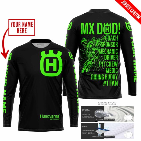 MX DAD - PERSONALISED GIFTS FOR CHILDREN & ADULTS - HUSQVARNA - BLACK GREEN - Image 2