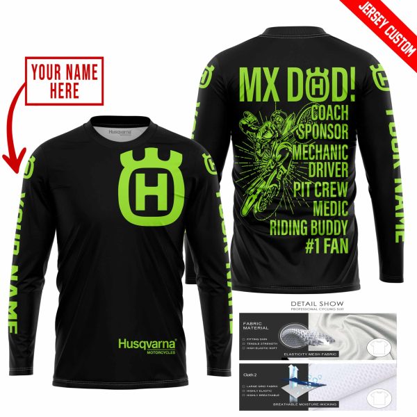 MX DAD - PERSONALISED GIFTS FOR CHILDREN & ADULTS - HUSQVARNA - BLACK GREEN 1 - Image 2