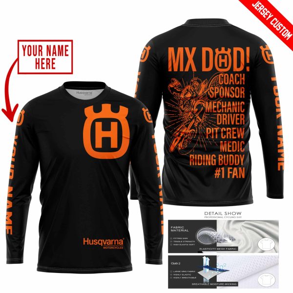 MX DAD - PERSONALISED GIFTS FOR CHILDREN & ADULTS - HUSQVARNA - BLACK ORANGE - Image 2