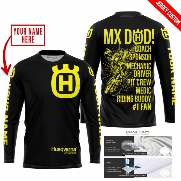 MX DAD - PERSONALISED GIFTS FOR CHILDREN & ADULTS - HUSQVARNA - BLACK YELLOW - Image 2
