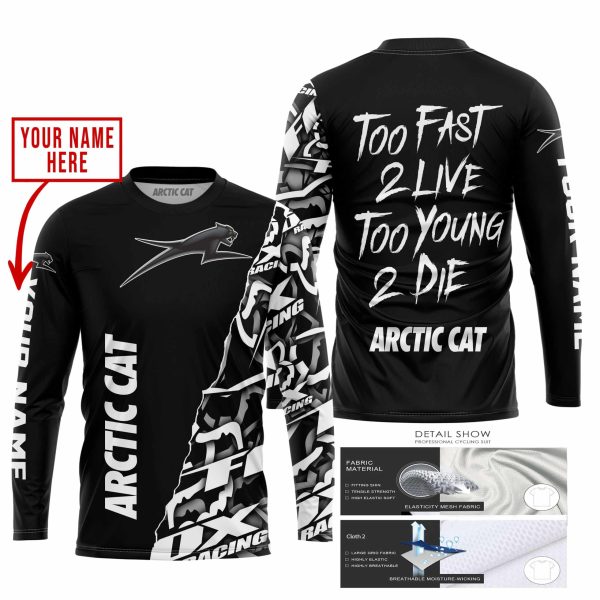 TOO FAST TO LIVE TOO YOUNG TO DIE - LIMITED EDITION - CUSTOM NAME - ARCTIC CAT - BLACK - Image 2