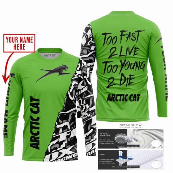 TOO FAST TO LIVE TOO YOUNG TO DIE - LIMITED EDITION - CUSTOM NAME - ARCTIC CAT - GREEN - Image 2