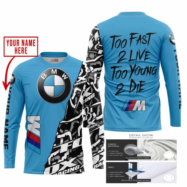TOO FAST TO LIVE TOO YOUNG TO DIE - LIMITED EDITION - CUSTOM NAME - BMW - SKY BLUE - Image 2