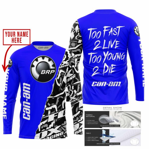 TOO FAST TO LIVE TOO YOUNG TO DIE - LIMITED EDITION - CUSTOM NAME - CAN AM - BLUE - Image 2
