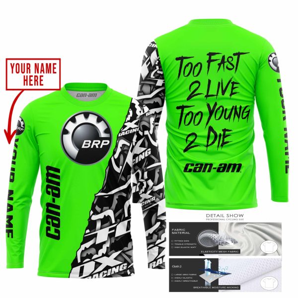 TOO FAST TO LIVE TOO YOUNG TO DIE - LIMITED EDITION - CUSTOM NAME - CAN AM - GREEN - Image 2