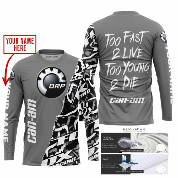 TOO FAST TO LIVE TOO YOUNG TO DIE - LIMITED EDITION - CUSTOM NAME - CAN AM - GREY - Image 2