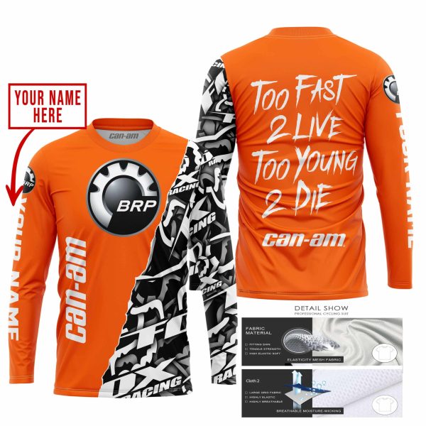 TOO FAST TO LIVE TOO YOUNG TO DIE - LIMITED EDITION - CUSTOM NAME - CAN AM - ORANGE - Image 2