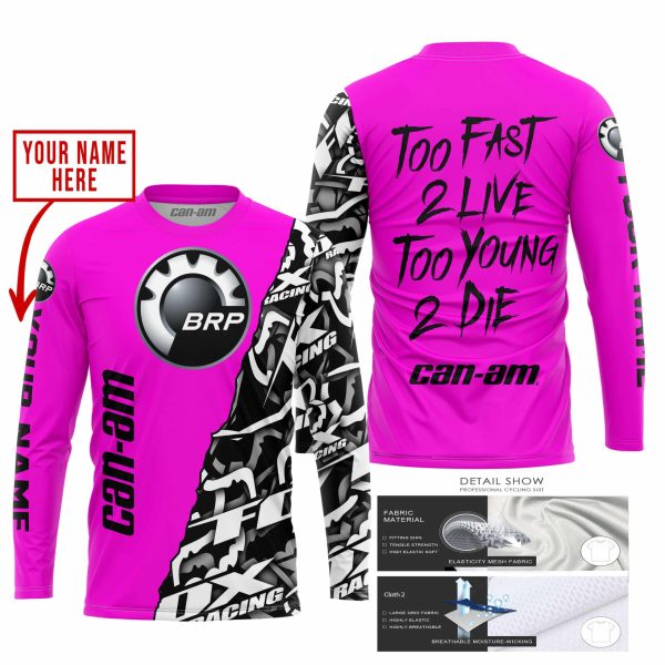 TOO FAST TO LIVE TOO YOUNG TO DIE - LIMITED EDITION - CUSTOM NAME - CAN AM - PINK - Image 2