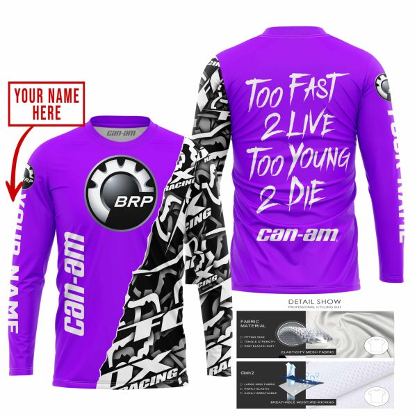 TOO FAST TO LIVE TOO YOUNG TO DIE - LIMITED EDITION - CUSTOM NAME - CAN AM - PURPLE - Image 2