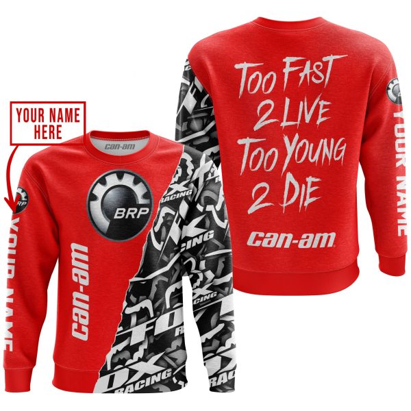 TOO FAST TO LIVE TOO YOUNG TO DIE - LIMITED EDITION - CUSTOM NAME - CAN AM - RED - Image 3