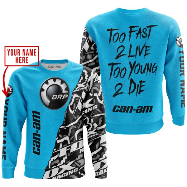 TOO FAST TO LIVE TOO YOUNG TO DIE - LIMITED EDITION - CUSTOM NAME - CAN AM - SKY BLUE - Image 3
