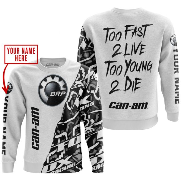 TOO FAST TO LIVE TOO YOUNG TO DIE - LIMITED EDITION - CUSTOM NAME - CAN AM - WHITE - Image 3