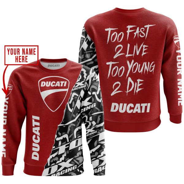 TOO FAST TO LIVE TOO YOUNG TO DIE - LIMITED EDITION - CUSTOM NAME - DUCATI - RED - Image 3